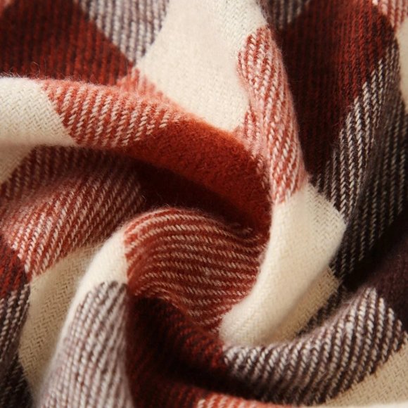 NEW Super Soft Earth Tone Plaid Fringe Scarf - Picture 4 of 6